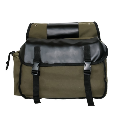 Пара боковых сумок Canvas Green 40L для мотоцикла, велосипеда-2